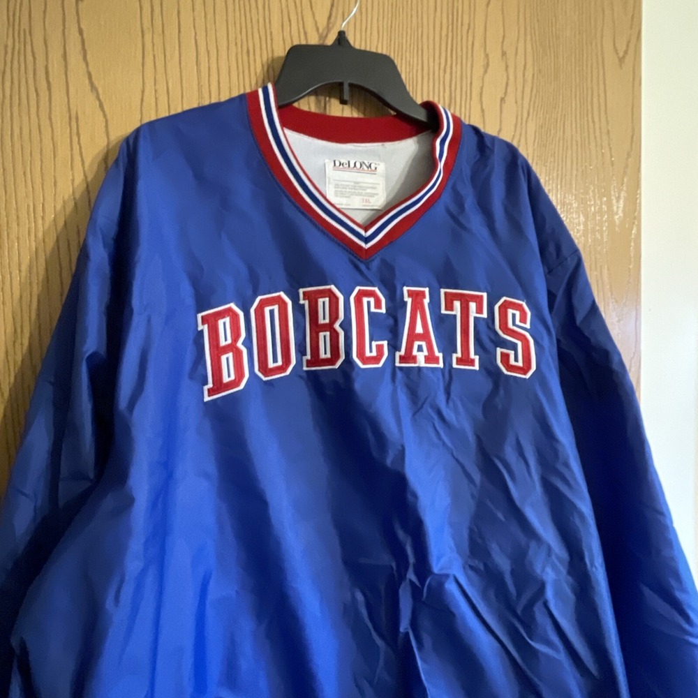 Men's Delong Bobcats Team Logo Pullover Jacket Blue / Red Size 3 XL‎